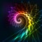 Abstract vector rainbow fractal spiral background