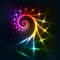 Abstract vector rainbow fractal spiral background