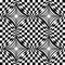 Abstract vector seamless op art pattern. Monochrome pop art, graphic ornament. Optical illusion