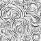 Abstract vector seamless pattern of black color from lines in the form of spirals of loops and curls.Texture for decoration of