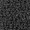 Abstract vector seamless pattern with handwritten unreadable letters, `chalk writings on blackboard` effect