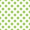 Abstract vector seamless pattern mosaic of green four leaf clover in diagonal arrangement on white background. Saint