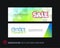 Abstract vector set of modern horizontal website sale banners with colourful words, abstract shapes for promo, shopping