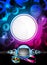 Abstract vector shiny background with speakers.