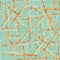 Abstract vector weave irregular grid. Seamless pattern background. Blue terracotta orange painterly brush stroke effect