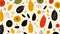 Abstract vegetables pattern. Hand drawn doodle vegetarian food. Vegetable kitchen illustration concept.