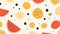 Abstract vegetables pattern. Hand drawn doodle vegetarian food. Vegetable kitchen illustration concept.