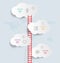 Abstract vertical cloud infographics 4 steps for business and presentation