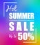 Abstract vibrant colors low poly background and web banner of summer sale