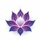 Abstract Video Art: Royal Purple Lotus Flower On White Background