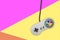 Abstract video gaming controller: Vintage gamepad on colorful background