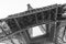 An abstract view of details of Eiffel Tower in black and white, Paris, France