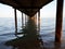 Abstract view under wooden jetty
