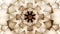 Abstract vintage motion symmetric kaleidoscope background with bokeh in warm tones