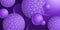 Abstract violet background with balls 3D. Festive background with purple bubbles.