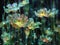 Abstract Virtual Garden: Tranquil Oasis with Blooming Flowers in a Digital World