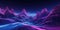 abstract virtual reality violet background, cyber space landscape with unreal mountains. Neon wireframe terrain