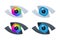 Abstract vision icons with eyeballs