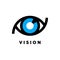 Abstract vision logo with eye icon concept. Vector illustration.