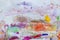 Abstract vivid hand painted watercolor brush strokes, colorful rainbow shades
