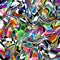 Abstract vivid multicolor psychedelic layered pattern Mixed chaotic geometric mosaic elements in motion