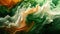 Abstract Vivid swirls of orange and green with intricate patterns and fluid dynamics, suggesting an abstract art piece