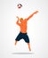 Abstract volleyball player