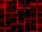 Abstract volumetric background in 3D format, with red and black square stripes.