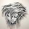 Abstract Wall Art: Womans Face With Wavy Hair In Paper Sculpture Style