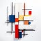 Abstract Wall Sculpture: Colorful Geometrics In De Stijl Style