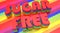 Abstract wallpaper background written sugar free 3d colorful in rainbow style