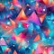 Abstract wallpaper with vibrant triangles and multidimensional shading (tiled)
