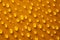 Abstract water drops on orange bronze background, macro, Bubbles close up