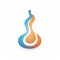 Abstract Water Flame Logo Design With Organic Biomorphic Forms