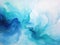 Abstract Water Ink Wave Sky and Aqua Twirls Watercolor - AI Generated