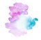 Abstract watercolor aquarelle hand drawn pink blue