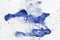 Abstract watercolor art hand paint on white background with spray, spots, splashes, blue tones color