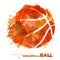 Abstract watercolor basketball ball on white background