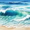 Abstract watercolor beach and cheerful and relaxing summer Positive and healthy tones to background or