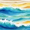 Abstract watercolor beach and cheerful and relaxing summer Positive and healthy tones to background or