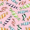 Abstract watercolor candy seamless pattern on the pink background