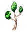 Abstract watercolor cartoon tree like as bonsai