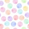 Abstract watercolor color pastel circles seamless pattern on white background. Cute design for baby fabric  textile  wrapping