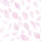 Abstract watercolor falling sakura blossom petals seamless pattern on the white background
