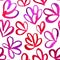 Abstract Watercolor flowers seamless pattern. Modern Artistic plants, flowers hand drawn with brush on white background