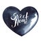 Abstract watercolor image of black unevenly colored heart with lettering quote Sweet home. Hand drawn contrast