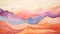 Abstract Watercolor Mountains: Organic Shapes And Warm Colors