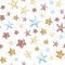 Abstract watercolor nursery starfish seamless pattern print design. Watercolour pattern. Tropical abstract color print.