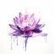 Abstract Watercolor Painting: Purple Lotus With Delicate Flower Details