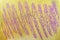 Abstract watercolor-pastel background. Pastel textured lilac lines on a yellow watercolor background